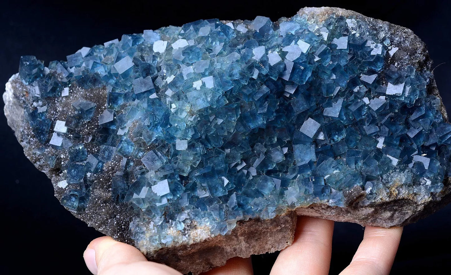 846.5g New Find Transparent Blue Cube Fluorite CRYSTAL CLUSTER Mineral Specimen