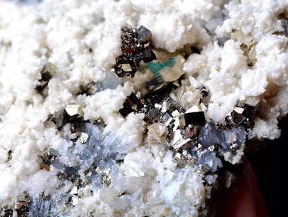 196g NATURAL DOLOMITE & CHALCOPYRITE CRYSTAL CLUSTER SYMBIOTIC Mineral Specimen