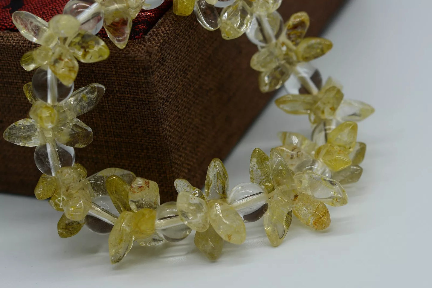 Natural Citrine Quartz Yellow Crystal Marquise Beads Wealth Woman Bracelet