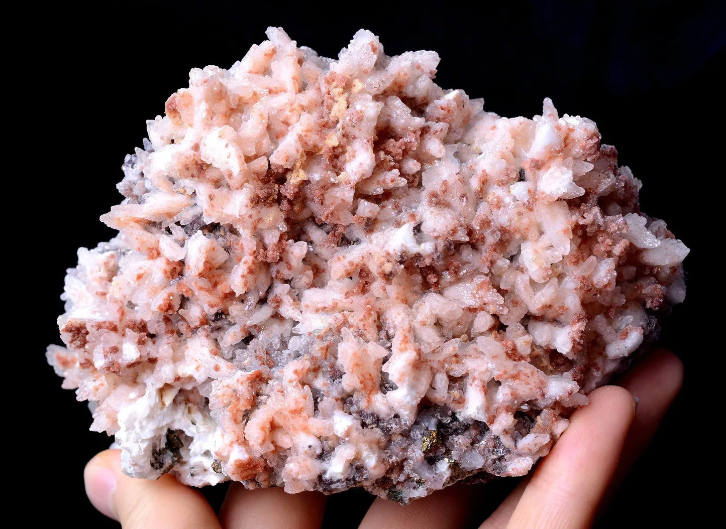 909g China /Newly DISCOVERED RARE RED CALCITE & PYRITE CRYSTAL MINERAL SPECIMEN