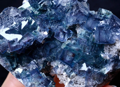 266g Rare Transparent Blue Fluorite Secondary Crystallization Mineral  Specimen