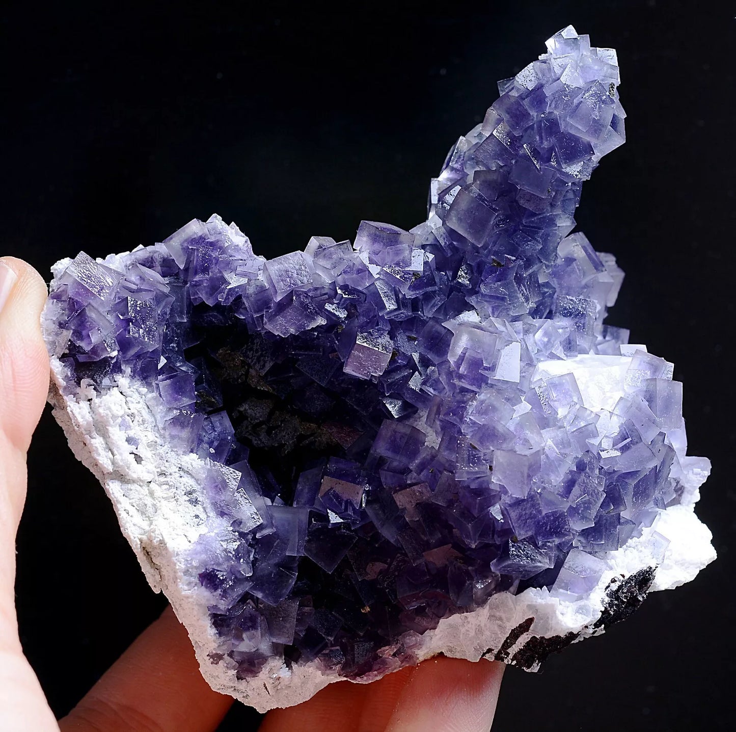 491.5g Natural Rare Window Purple Fluorite Mineral Specimen/Yaogangxian  China