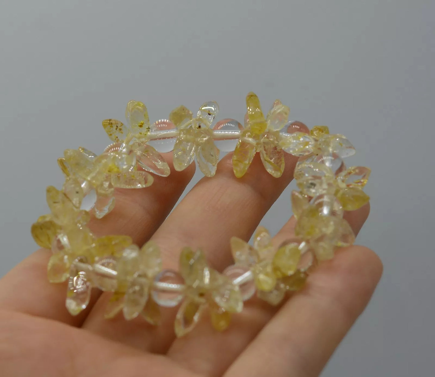 Natural Citrine Quartz Yellow Crystal Marquise Beads Wealth Woman Bracelet