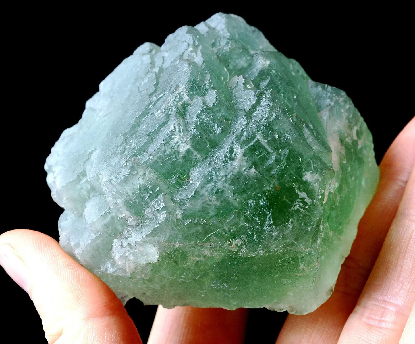 China /Newly DISCOVERED RARE GREEN CUBE FLUORITE CRYSTAL MINERAL SPECIMEN  308g