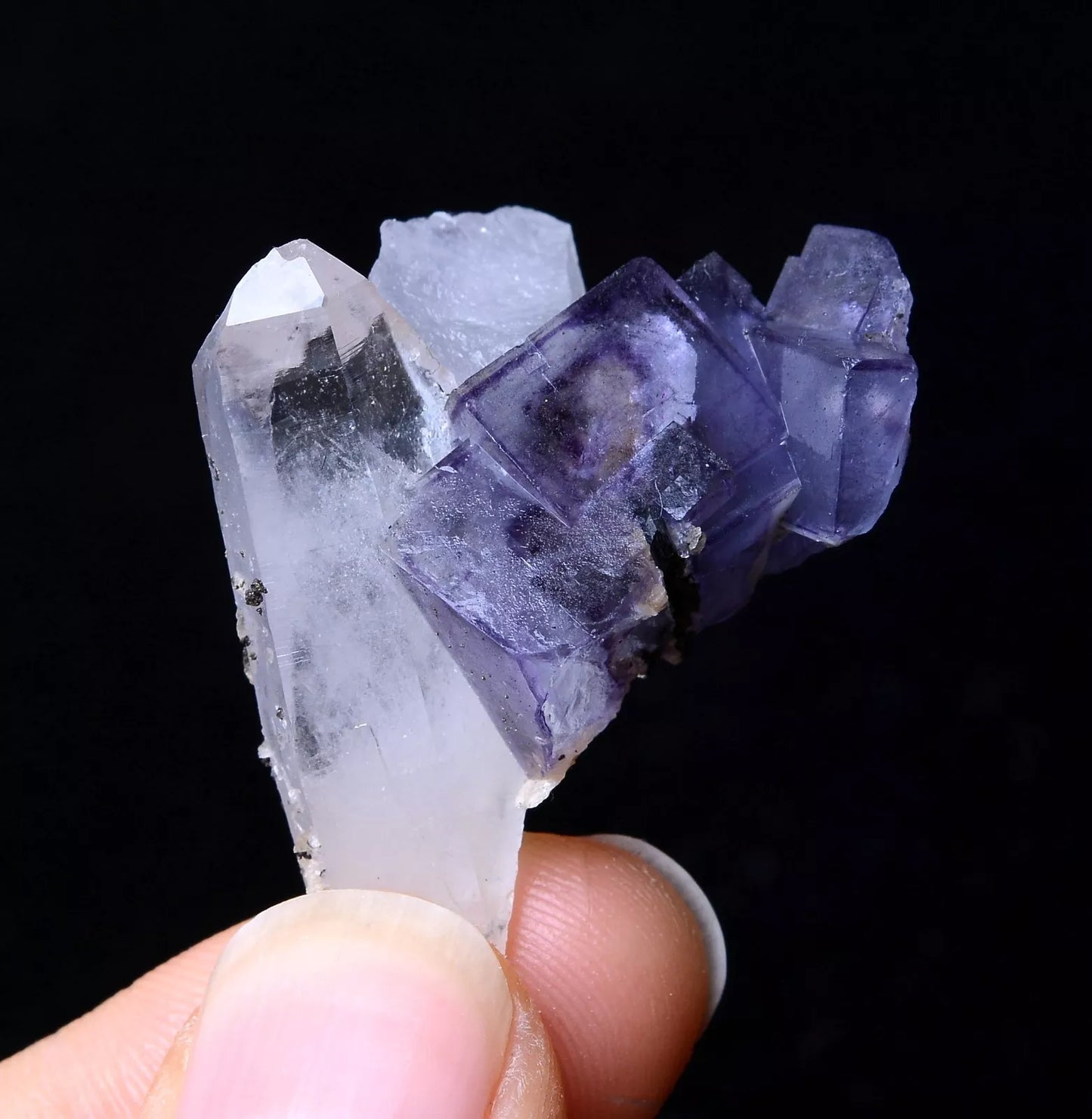 NEWLY DISCOVERED RARE FLUORITE & CRYSTAL SYMBIOTIC MINERAL SAMPLES  11.86g