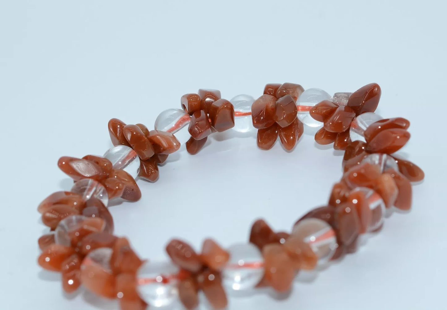 Beautiful Natural Red Quartz Crystal Woman Beads Treatment Bracelet 9.5-10mm