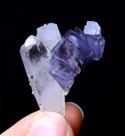 NEWLY DISCOVERED RARE FLUORITE & CRYSTAL SYMBIOTIC MINERAL SAMPLES  11.86g