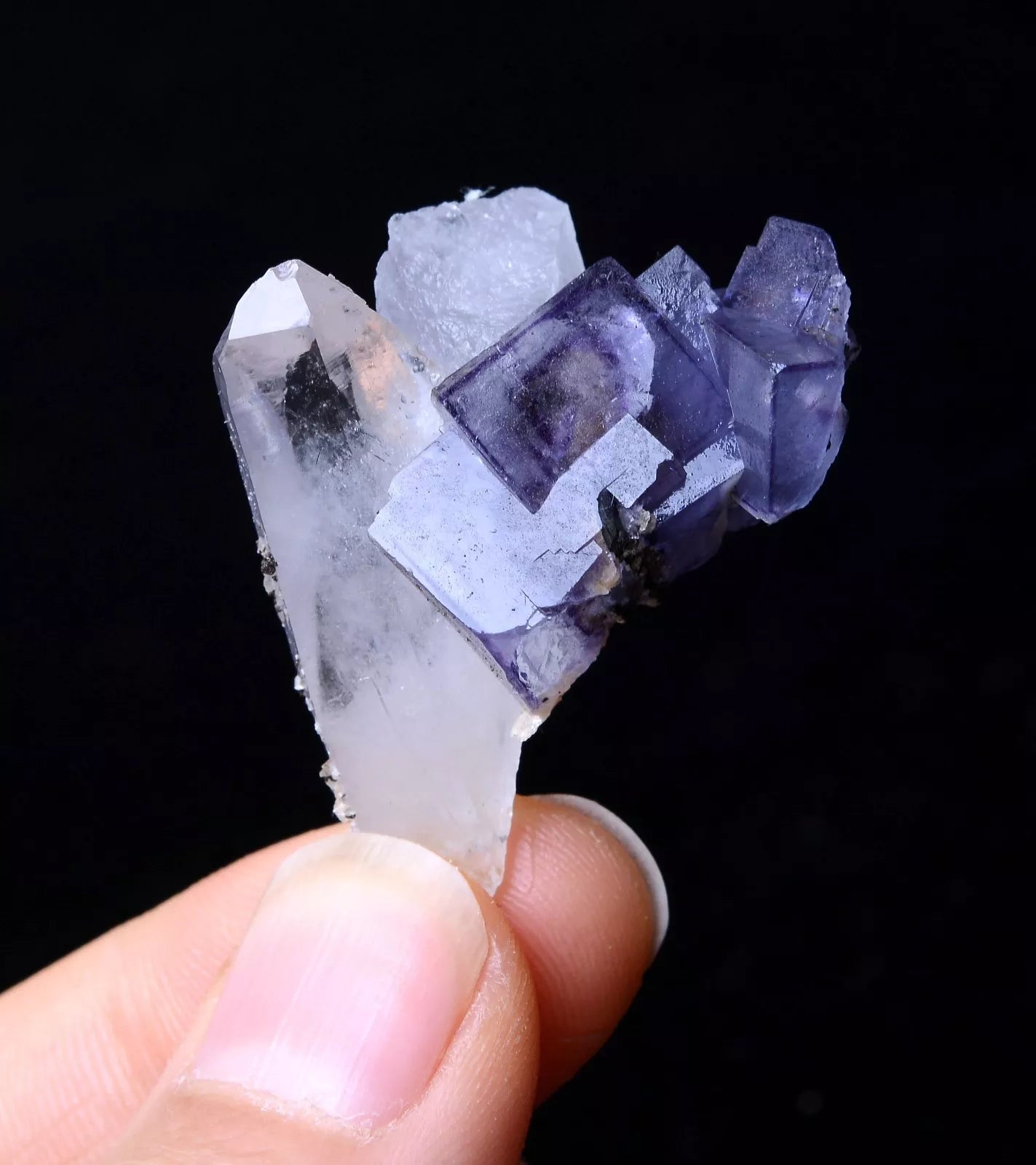 NEWLY DISCOVERED RARE FLUORITE & CRYSTAL SYMBIOTIC MINERAL SAMPLES  11.86g