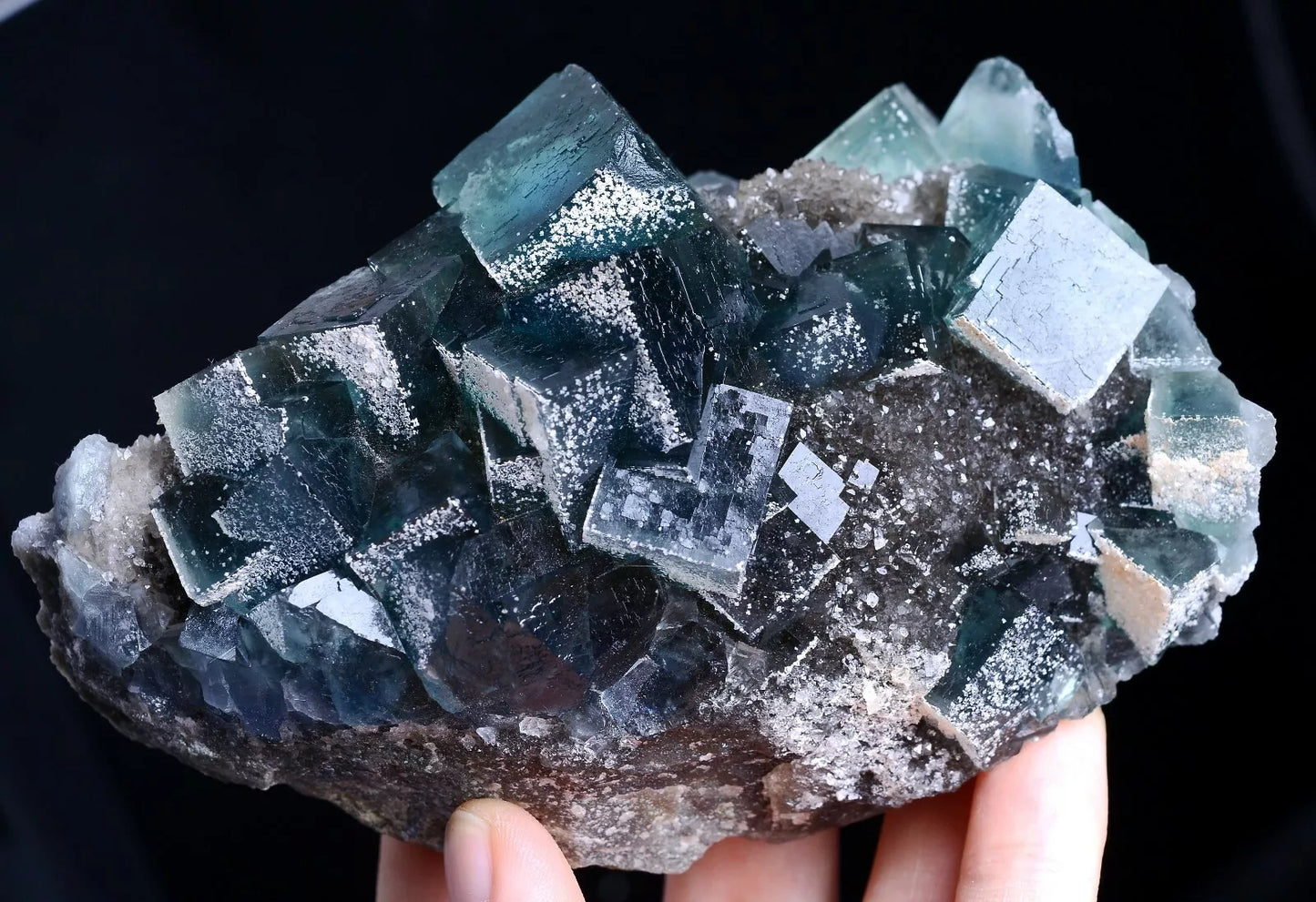 508.5g NATURAL Green Cubic FLUORITE Crystal Cluster Mineral Specimen /China