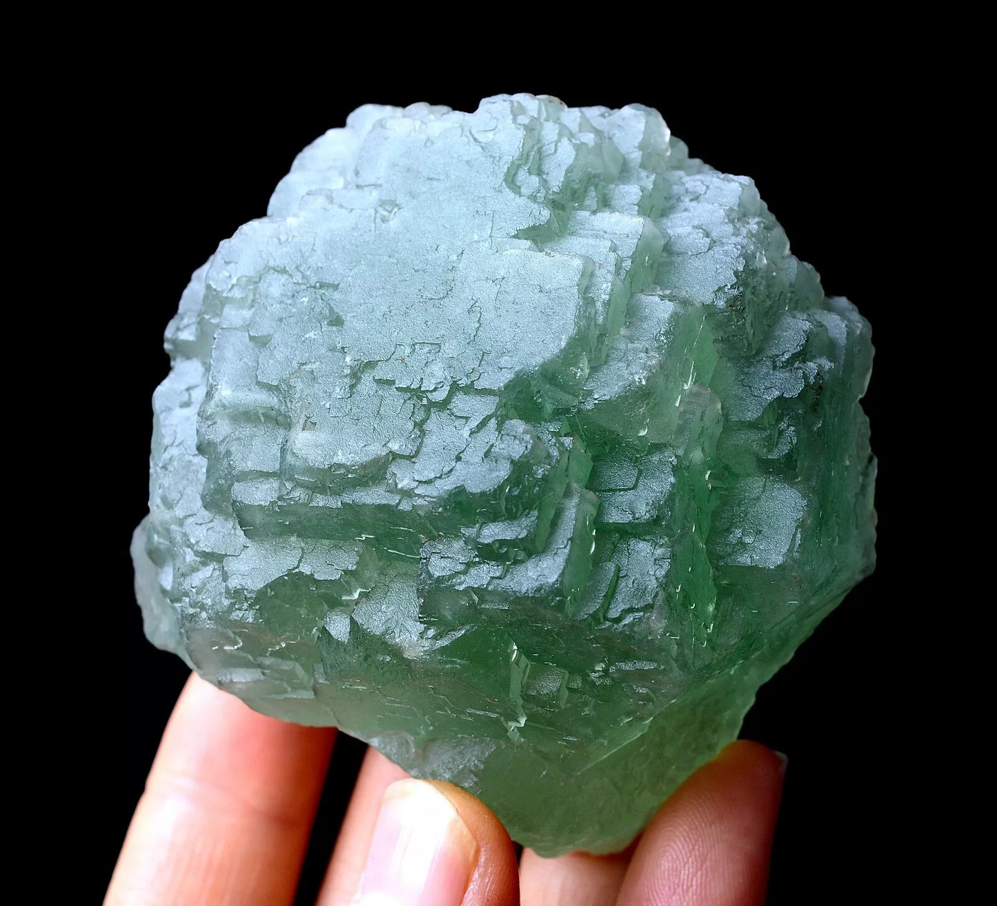 China /Newly DISCOVERED RARE GREEN CUBE FLUORITE CRYSTAL MINERAL SPECIMEN  308g