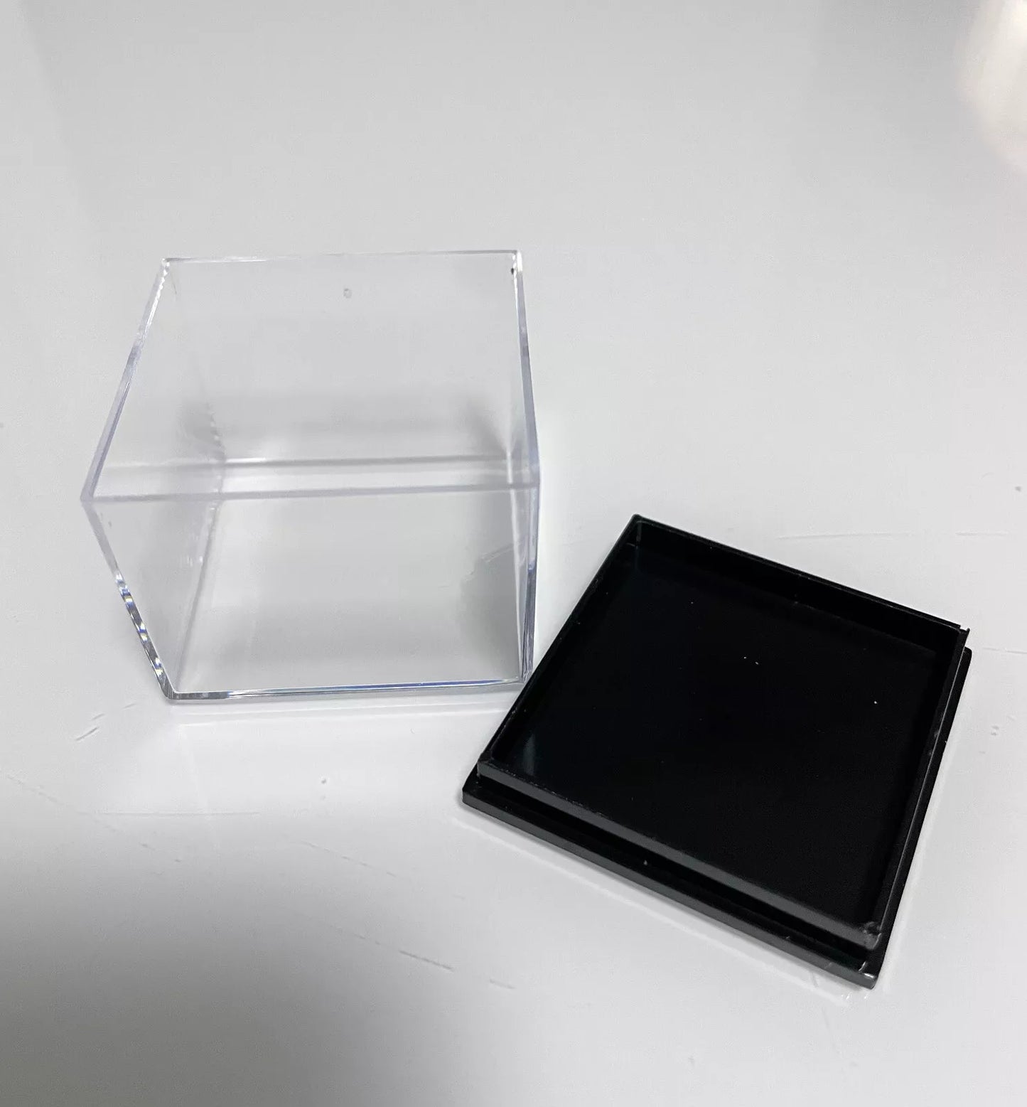 12pcs Acrylic Display Box Mineral Specimen Jewelry Square Collecting Case