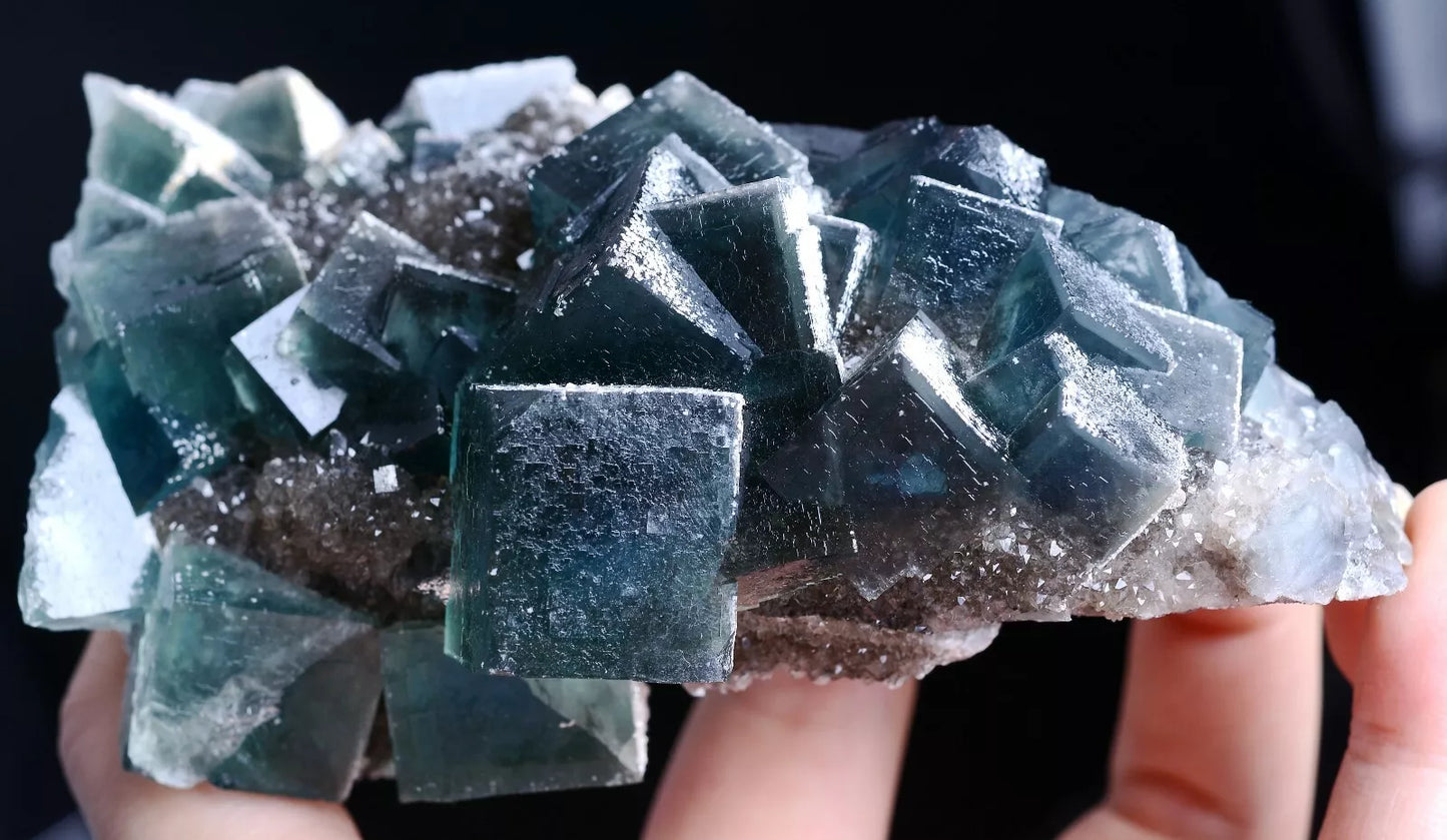 508.5g NATURAL Green Cubic FLUORITE Crystal Cluster Mineral Specimen /China