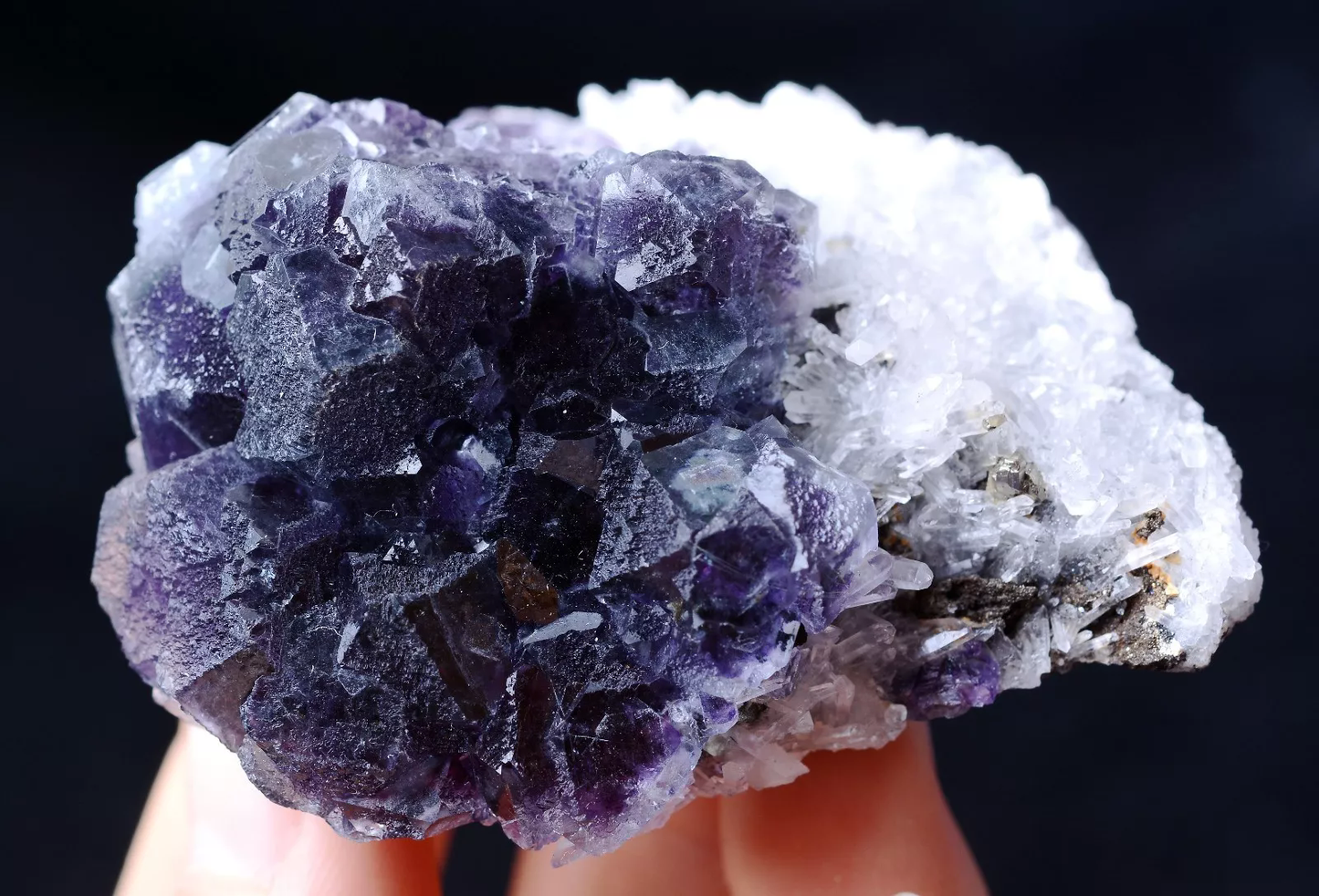 90.56g INNER MONGOLIA RARE PURPLE FLUORITE & CRYSTAL SYMBIOTIC MINERAL SPECIMEN