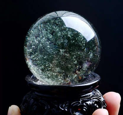 117g Natural Beauty Clear Green Phantom Ghost Quartz Crystal Healing Ball