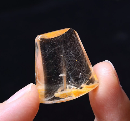 11.1g Natural Rutilated "Stone Inside Stone"Quartz Crystal Pendant Healing