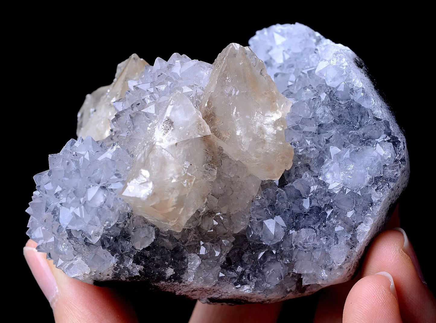 188.98g Newly Discovered White Apophyllite CRYSTAL CLUSTER Mineral  Specimen