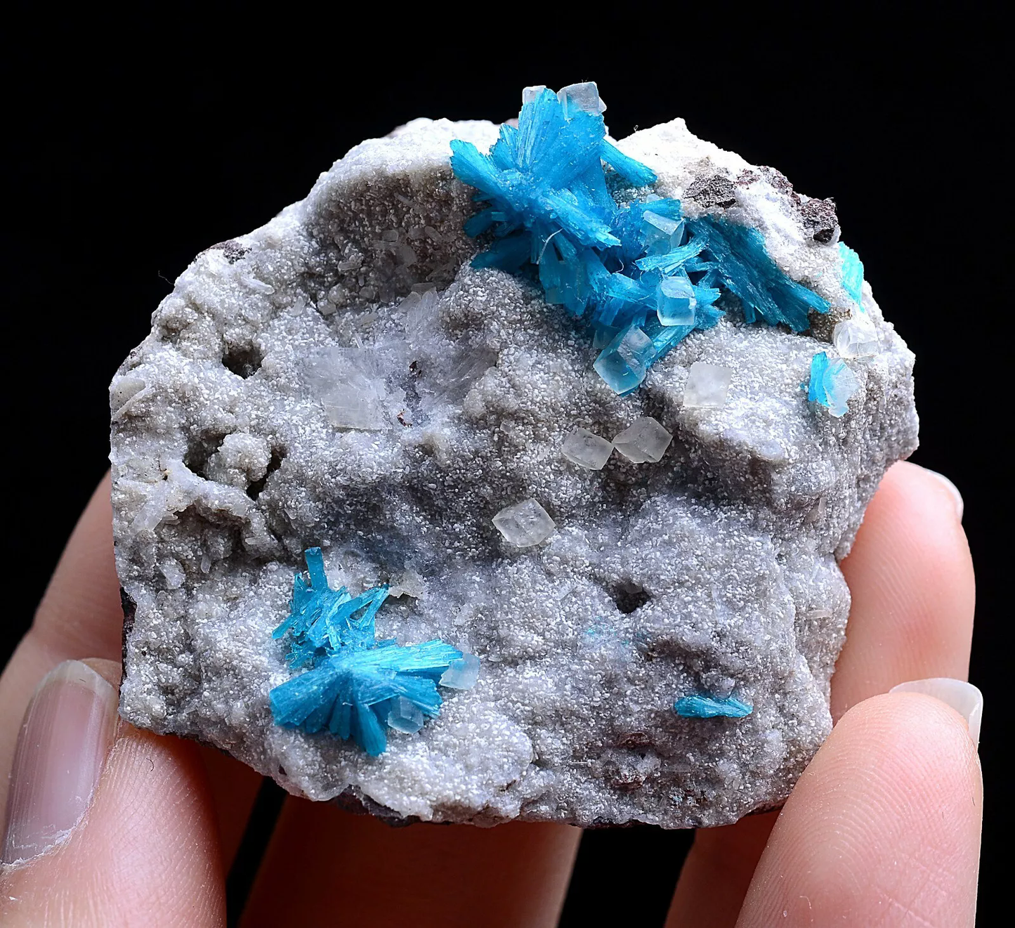 40.1g Natural CAVANSITE & ZEOLITE & Calcite Symbiotic Mineral Specimen/ India