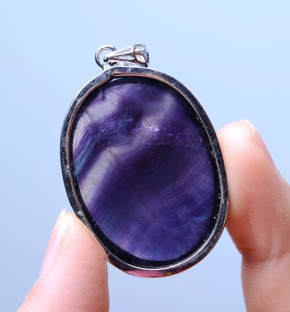 102.75ct Natural Rare Variety healing  Gem Rainbow Fluorite Men & Women Pendant