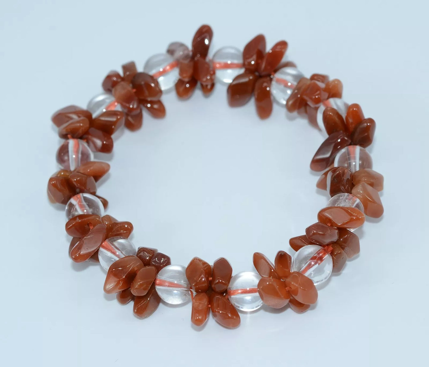 Beautiful Natural Red Quartz Crystal Woman Beads Treatment Bracelet 9.5-10mm