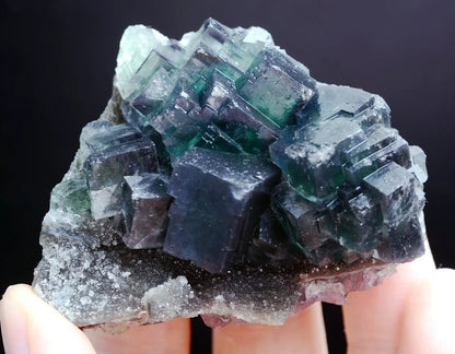 77g New Varieties NATURAL Green Cubic FLUORITE Crystal Cluster Mineral Specimen