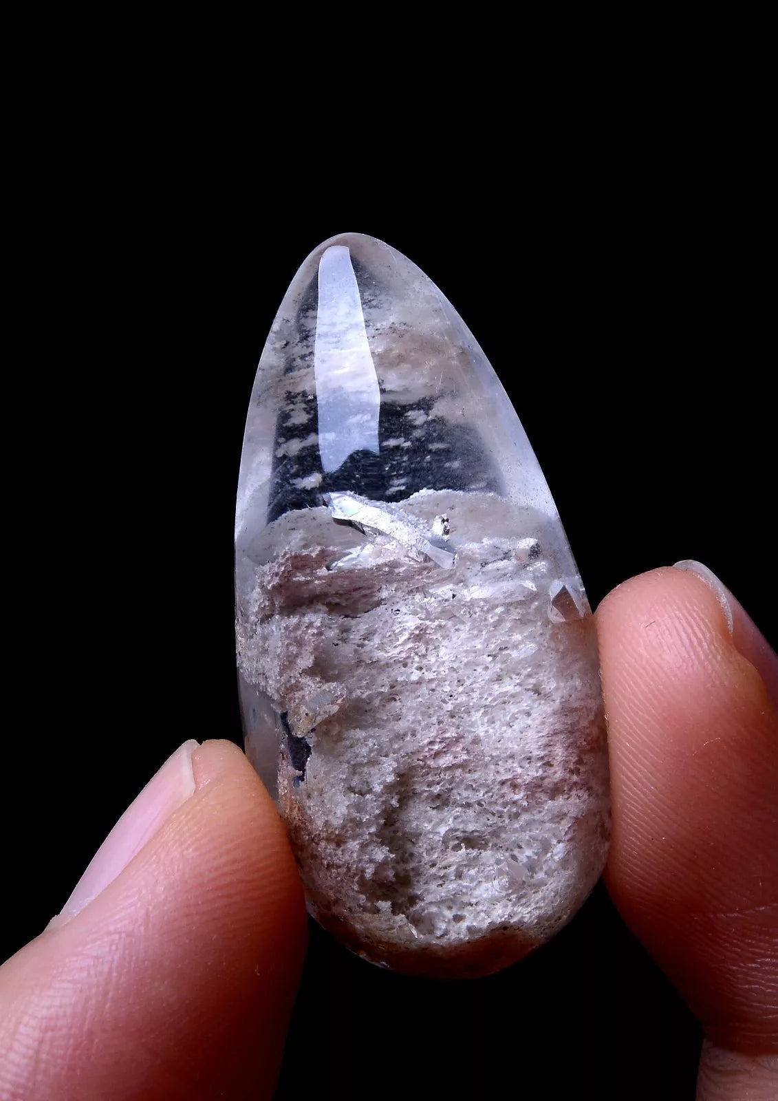 11.33g Natural Rutilated "Stone Inside Stone"Quartz Crystal Pendant Healing