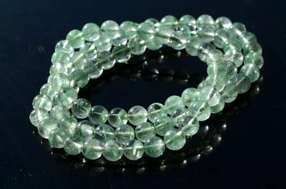 Cure Natural Green Phantom Crystal Ghost Round Beads Men And Women Bracelet