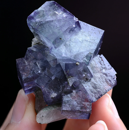 44.gNatural Bismuthinite Purple FLUORITE & Crystal Mineral Specimen/Yaogang xian