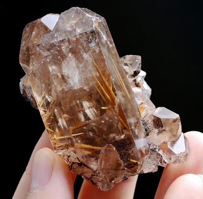 80.1g Natural Transparent Gold Rutilated Quarte Hair Crystal Mineral Specimens