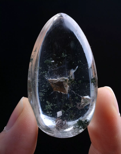 25g Natural Green Ghost Quartz Crystal "Stone Inside Stone" Cure Pendant