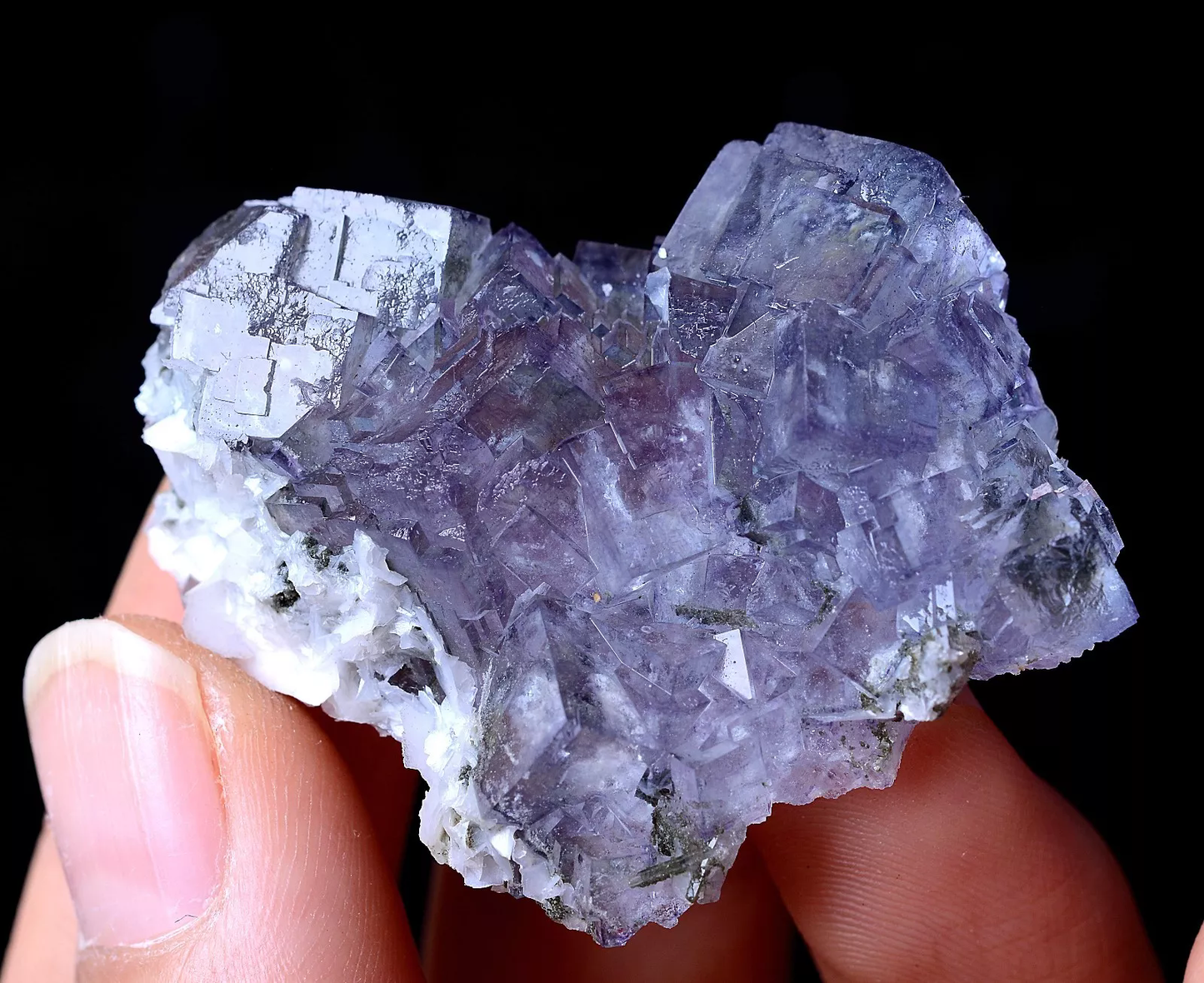 Yao Gang Xian RARE PURPLE FLUORITE CRYSTAL CLUSTER MINERAL SAMPLES  23.38g