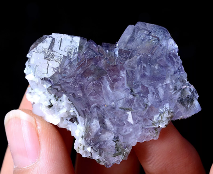 Yao Gang Xian RARE PURPLE FLUORITE CRYSTAL CLUSTER MINERAL SAMPLES  23.38g