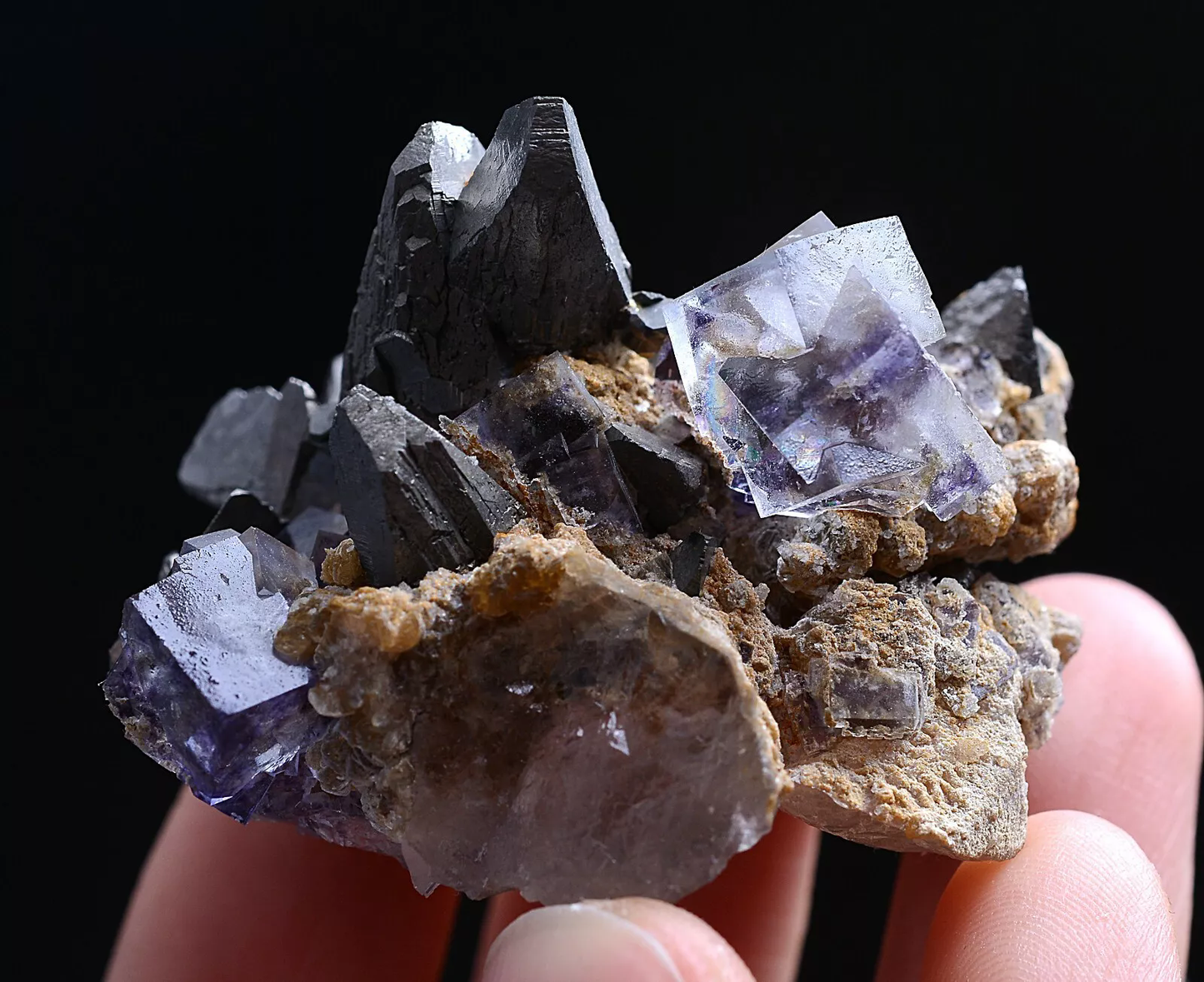 72.3g Natura Purple FLUORITE & Arsenopyrite Mineral Specimen /Yaogangxian China