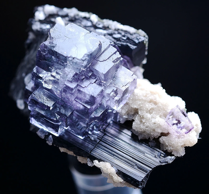 7.1g Natura Clear Purple FLUORITE Wolframite Mineral Specimen/Yaogangxian China