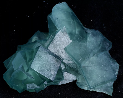 1790g  Natural Phantom Window Green  Cubic Fluorite CLUSTER Mineral Specimen