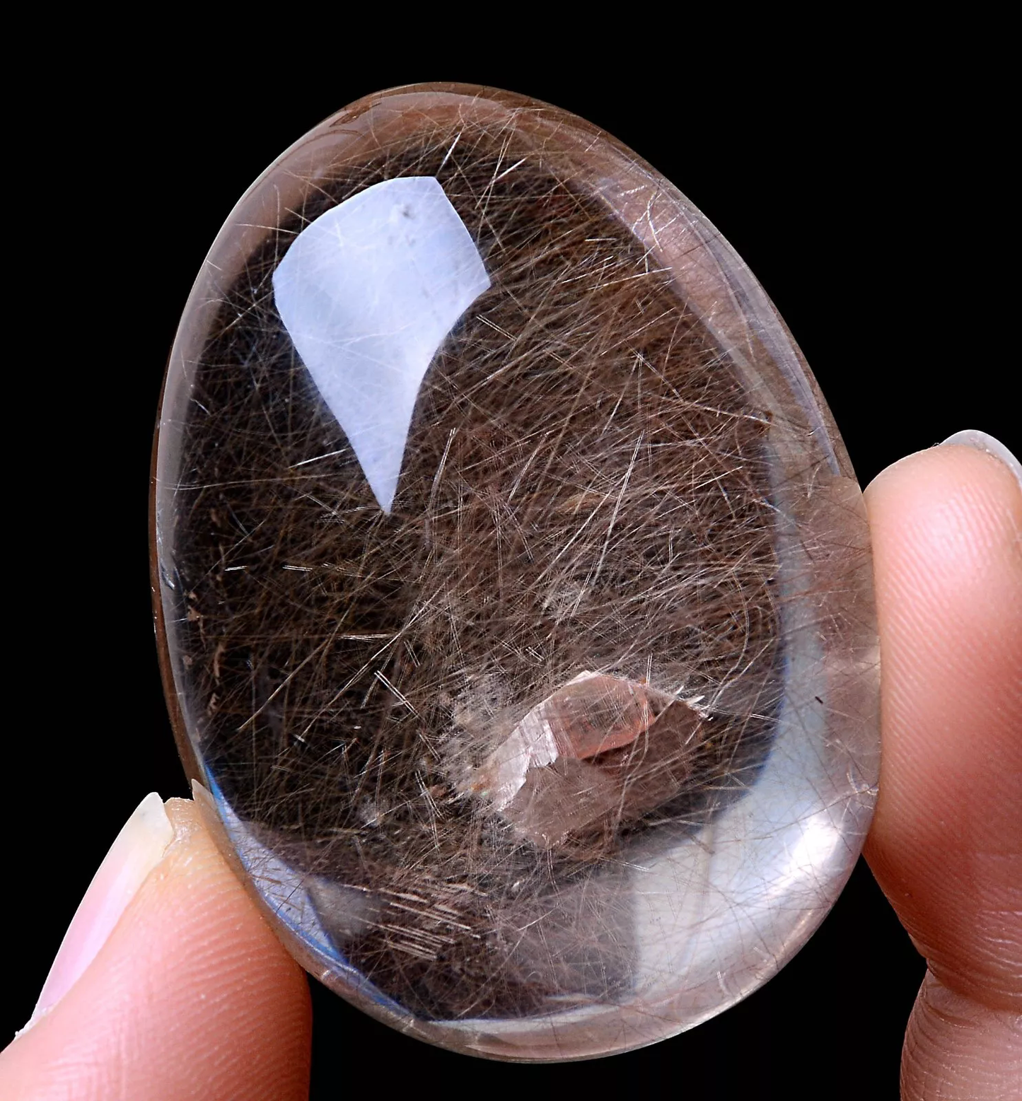 Natural Gold Rutilated Quartz Crystal "Stone Inside Stone" Pendant 160.15ct