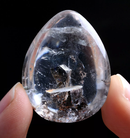 17.6 g  Natural Clear Rutilated "Stone Inside Stone"Quartz Crystal  Pendant