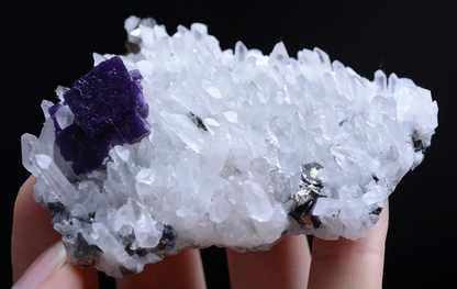 88g Natural Yi Purple FLUORITE &Arsenopyrite Mineral Specimen/Yaogangxian China