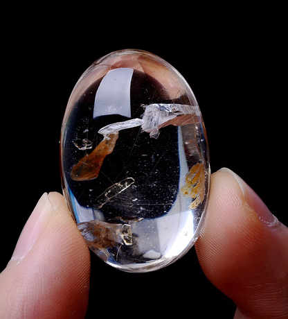 Natural Clear Rare Rutilated "Stone Inside Stone"Quartz Crystal Pendant 16.26g