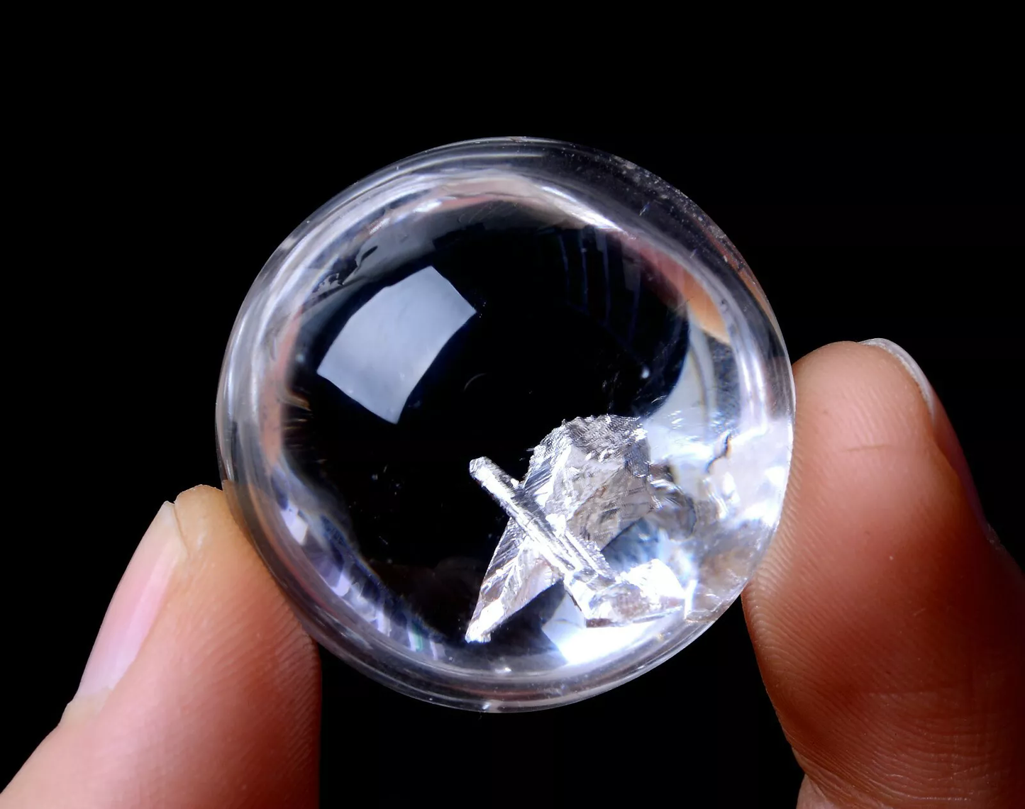 20.12g Rare Natural Clear Flawless "Stone Inside Stone"Quartz Crystal Pendant