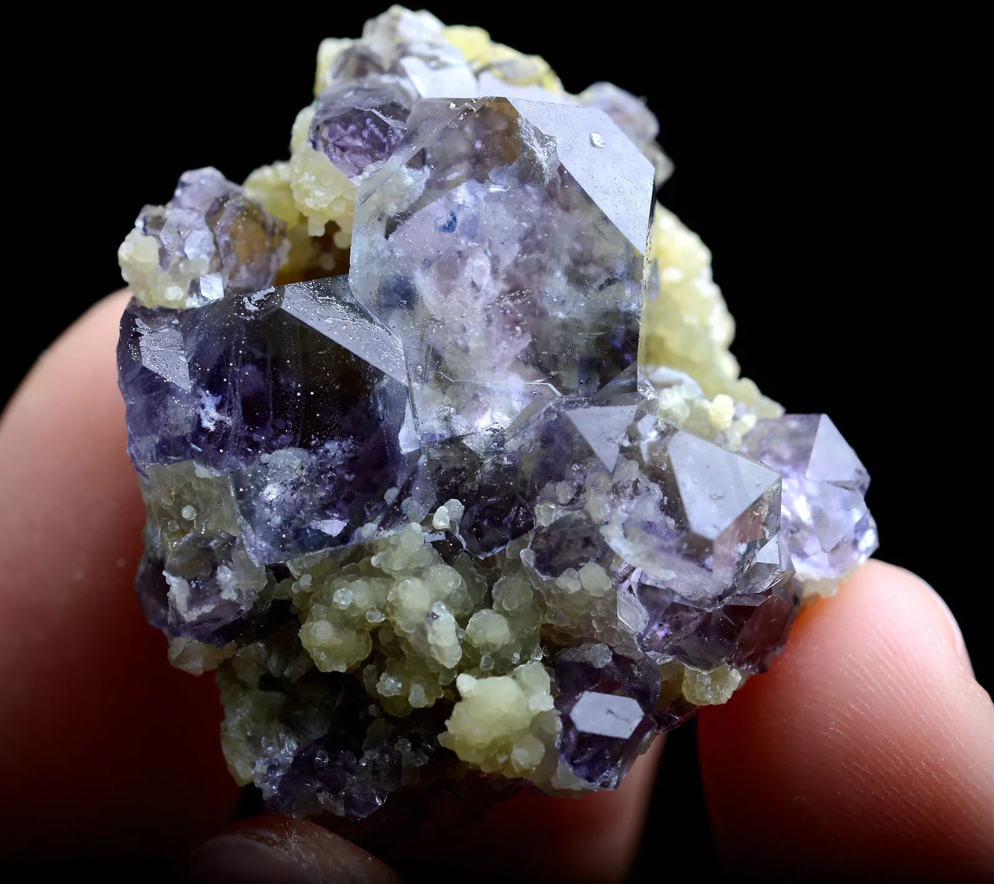 18g Natural Octahedron Purple FLUORITE Dolomite Mineral Specimen/Inner Mongolia