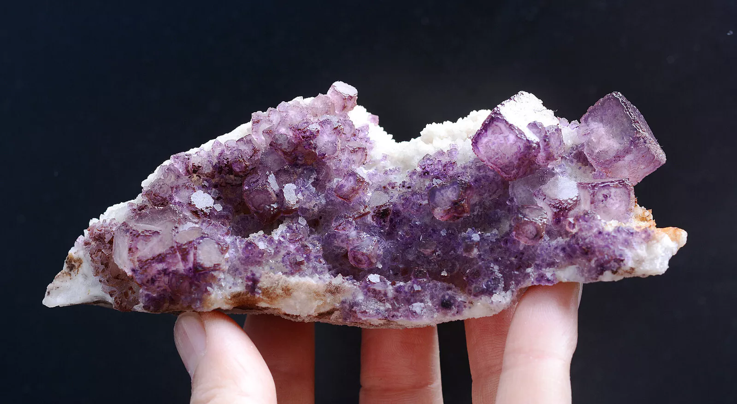 241.g Natural Two-Dimensional Code Purple Fluorite Mineral Specimen/Guizhou