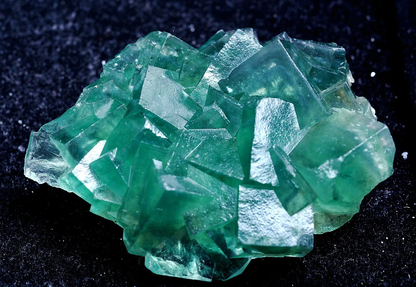 86g Natural Clear Phantom Window Green Fluorite CLUSTER Mineral Specimen/ China