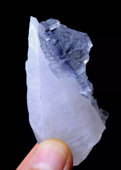 ATURAL TRANSPARENT GEM LEVEL CRYSTAL & PURPLE FLUORITE MINERAL SAMPLES 47.13g