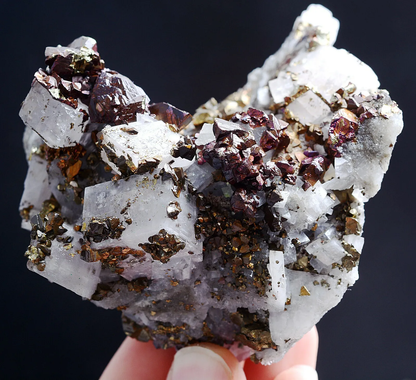 240g Natural Rare Rainbow Pyrite & Calcite Cluster Mineral Specimen/China