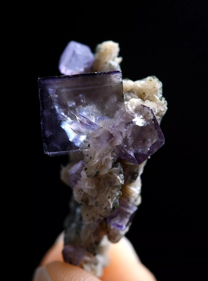 3.30g Natural Clear Phantom Window Purple Fluorite Mineral Specimen/Yaogangxian