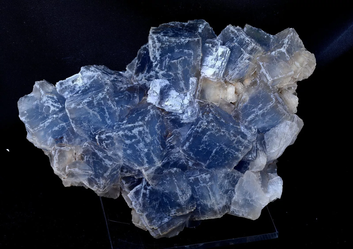 9.7LB New Find Transparent Blue Cube Fluorite Crystal Cluster Mineral Specimen