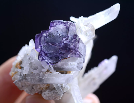 51g Natural Purple Fluorite Crystal Cluster Mineral Specimen/YaoGangXian China