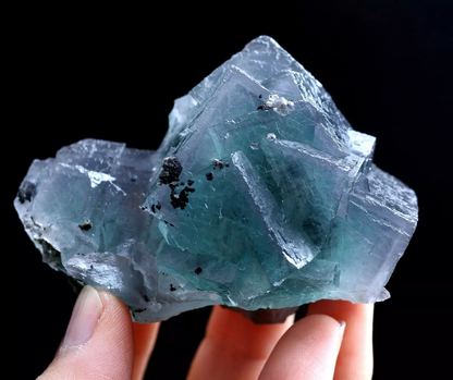 186gNatural Phantom Window Green Purple Cubic Fluorite CLUSTER Mineral Specimen