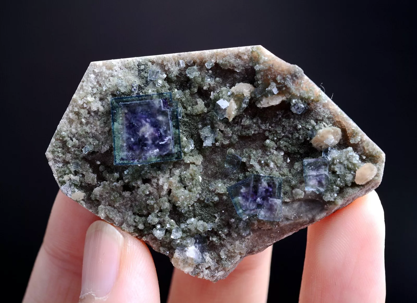 31g Natural phantom window Purple Fluorite Mineral Specimen/Yaogangxian China