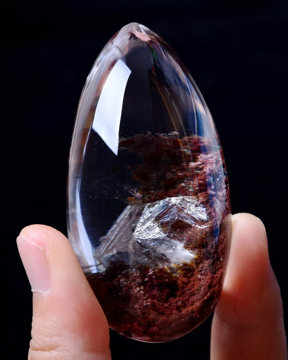 NATURAL RUTILATED "STONE INSIDE STONE"QUARTZ CRYSTAL PENDANT HEALING 93.16g